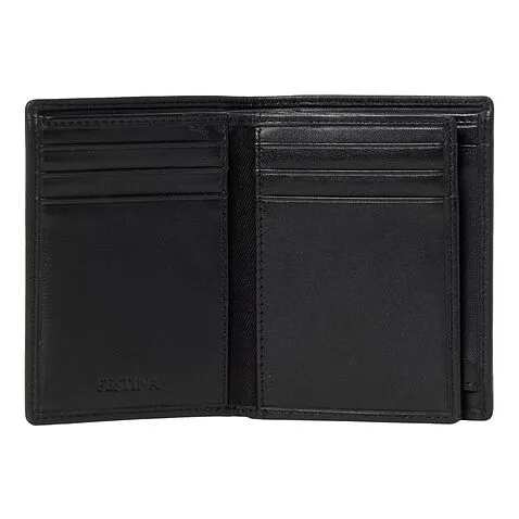 Card holder with flap Button Black