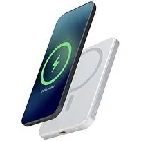 Портативный аккумулятор Avis емкостью 5000 мАч из переработанного алюминия с магнитной зарядкой  - Серебряный