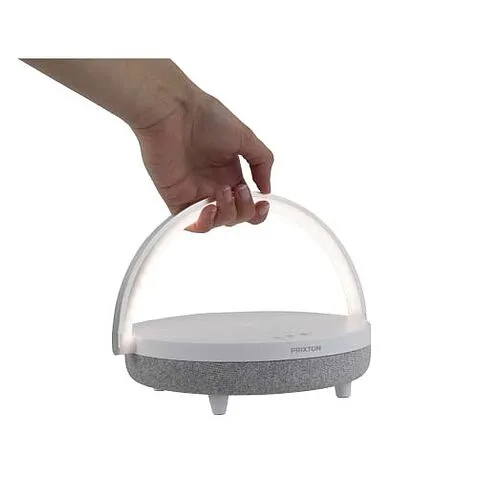 Prixton динамик Bluetooth® 4-в-1 мощностью 10 Вт со светодиодной подсветкой и базой для беспроводной зарядки - Белый