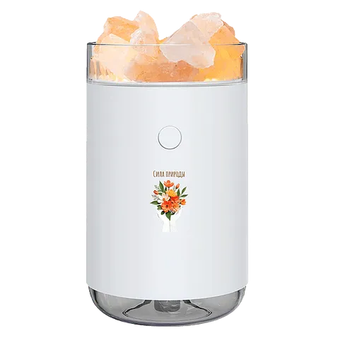 Соляная, светодиодная USB лампа-увлажнитель Aura, белый