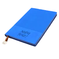 Блокнот A5 Shell в мягком переплёте c металлической биркой, синий