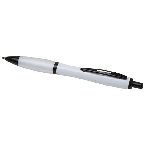 Nash шариковая ручка из переработанного пластика с черной отделкой (черные чернила) - Белый