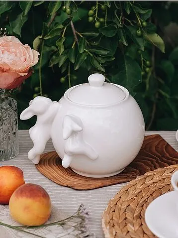 Сахарница с кроликами (NEW), 1000 мл, Белый