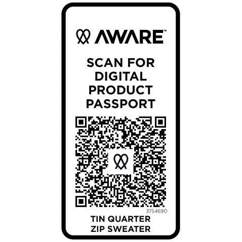 Tin унисекс-свитер с молнией на четверть из переработанных материалов Aware™  - сплошной черный