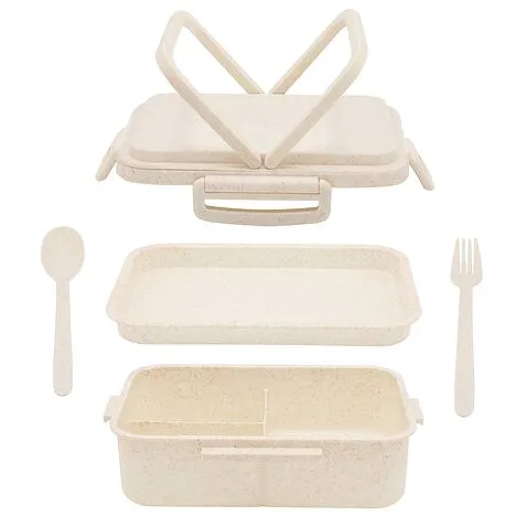 Ланчбокс (контейнер для еды) Inar из пшеничного волокна, бежевый.