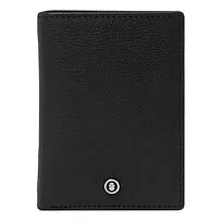 Card holder with flap Button Black