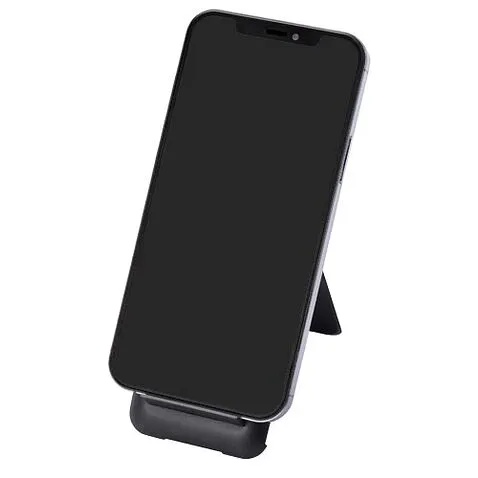 Savvy модульный кабель для зарядки из переработанной пластмассы с держателем для мобильного телефона - сплошной черный