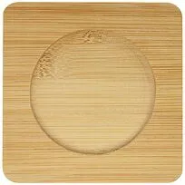 Стеклянный стакан Manti объемом 350 мл с двойными стенками и подставкой из бамбука, 2 шт.  - Прозрачный