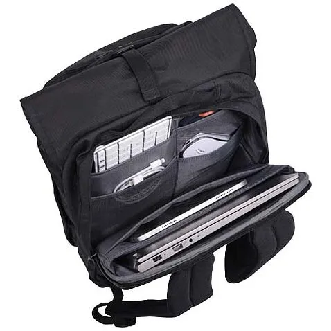 Case Logic Variate рюкзак для 17-дюймового ноутбука из переработанного материала с расширяемым верхом - сплошной черный