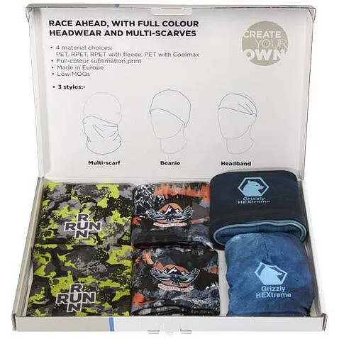 Коробка с образцами головных уборов с сублимационной печатью - Белый