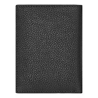 Card holder with flap Trifold Classic Grained Black