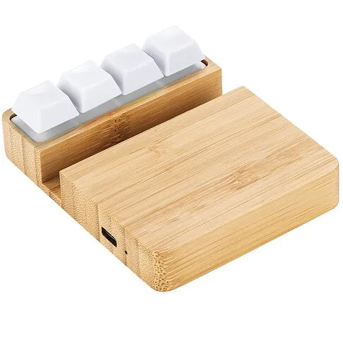 Беспроводное зарядное устройство ClickPad (10W) в виде подставки для телефона, с клавишами анти-стресс, белый Беспроводное зарядное устройство ClickPad (10W) в виде подставки для телефона, с клавишами анти-стресс, белый