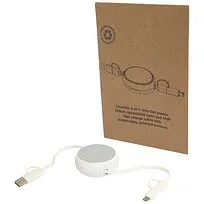 Alasia кабель 5-в-1 из переработанной пластмассы и алюминия длиной 100 см для синхронизации данных и быстрой зарядки мощность - Серебряный