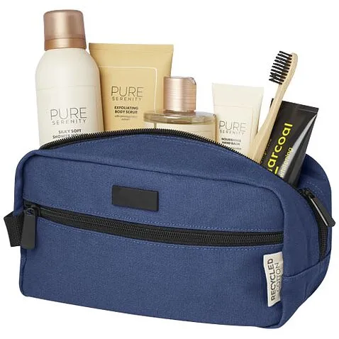 Косметичка Joey из холста, переработанного по стандарту GRS, объемом 3,5 л - Темно - синий