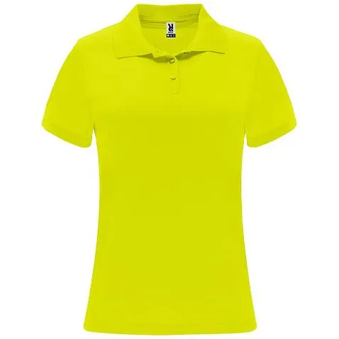 Женское спортивное поло Monzha с коротким рукавом - Fluor Yellow