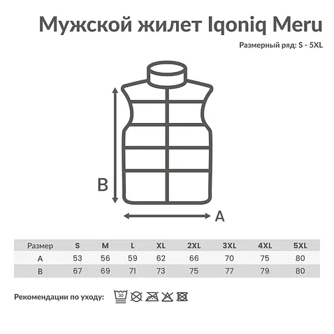 Мужской стеганый жилет Iqoniq Meru из переработанного полиэстера AWARE™, 70 г/м²