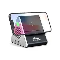 Колонка Dorn с беспроводной зарядкой и подсветкой гравировки, черный