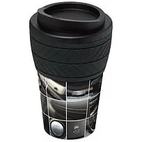 Термокружка Brite-Americano® объемом 350 мл с держателем в форме шины - сплошной черный