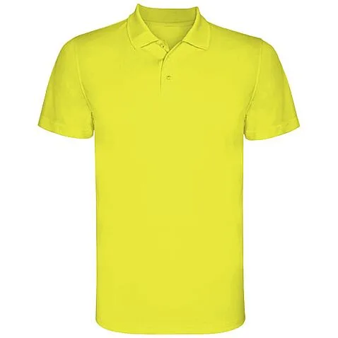 Детское спортивное поло Monzha с коротким рукавом - Fluor Yellow