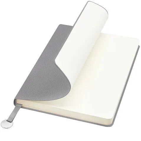 Блокнот A5 Officer в мягком переплёте с металлической биркой, серый