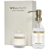 Wellmark Discovery набор с дозатором мыла для рук объемом 250 мл и ароматизированной свечой 150 г - Белый