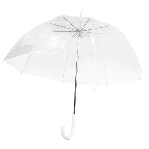 Зонт-трость Klar с прозрачным куполом, белый 