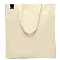 Сумка для покупок IVORY 325 г/м² с PU нашивкой, чёрный