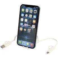 Alasia кабель 5-в-1 из переработанной пластмассы и алюминия длиной 100 см для синхронизации данных и быстрой зарядки мощность - Серебряный