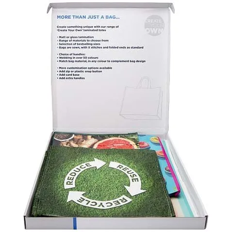 Коробка с образцами ламинированных эко-сумок - Белый