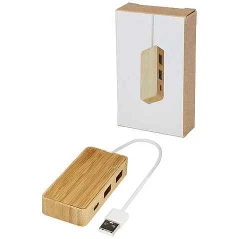 USB-концентратор Tapas из бамбука - Натуральный