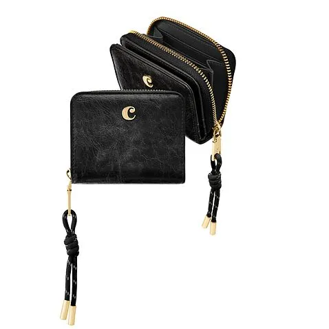 Card wallet with flap Philomène Black