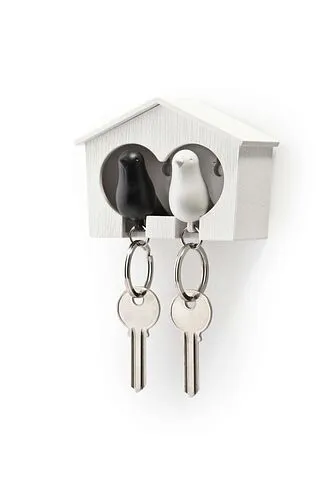 Держатель и брелок для ключей Duo Sparrow, белый