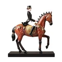 Статуэтка  quot;Наездница и лошадь quot;, цвет коричневый