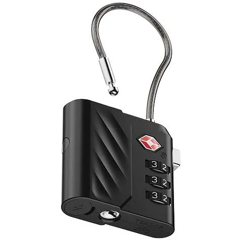 Комбинационный замок Xtorm Lock Tag TSA с функцией отслеживания местоположения - сплошной черный