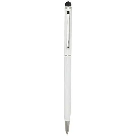 Ore aluminium ballpoint pen with stylus (blue ink) - Белый