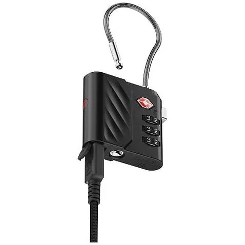 Комбинационный замок Xtorm Lock Tag TSA с функцией отслеживания местоположения - сплошной черный