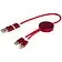 Alasia кабель 5-в-1 из переработанной пластмассы и алюминия длиной 30 см для синхронизации данных и быстрой зарядки мощностью 27 Вт - Красный