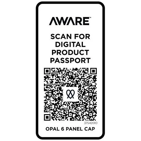 Opal с 6 панелями Aware™ кепка из переработанных материалов - Белый