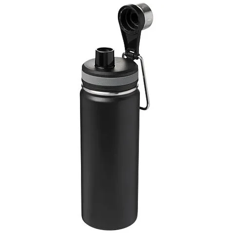 Спортивная бутылка Gessi объемом 590 мл с медной вакуумной изоляцией - сплошной черный