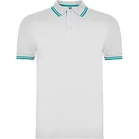 Футболка поло MONTREAL мужская, БЕЛЫЙ/БИРЮЗОВЫЙ S