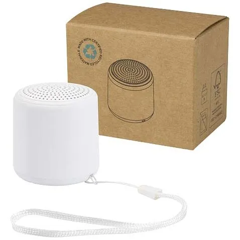 Беспроводной динамик Bluetooth® Velkis из переработанной пластмассы мощностью 3 Вт - Белый