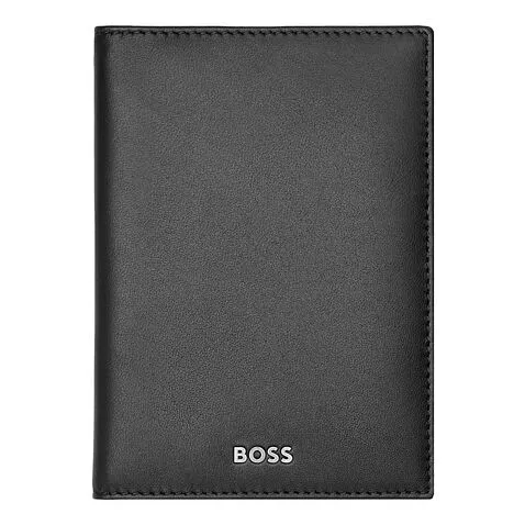 Card holder with flap Classic Smooth Black
