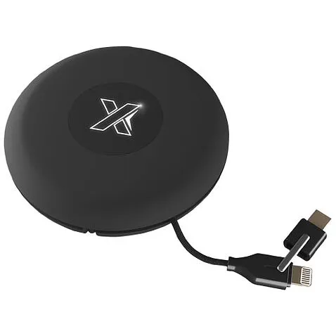 Кабель 3-в-1 SCX.design C18 для путешествий с подсветкой - сплошной черный