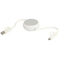 Alasia кабель 5-в-1 из переработанной пластмассы и алюминия длиной 100 см для синхронизации данных и быстрой зарядки мощность - Серебряный