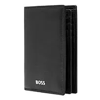 Card holder with flap Classic Smooth Black