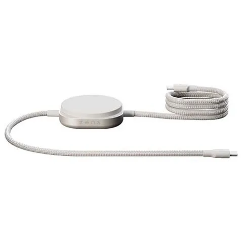 Зарядный кабель 2-в-1 Zens Pro 2 USB-C мощностью 140 Вт - Белый