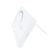 Магнитный внешний аккумулятор Slims с беспроводной зарядкой (15W), 5000 Mah, белый